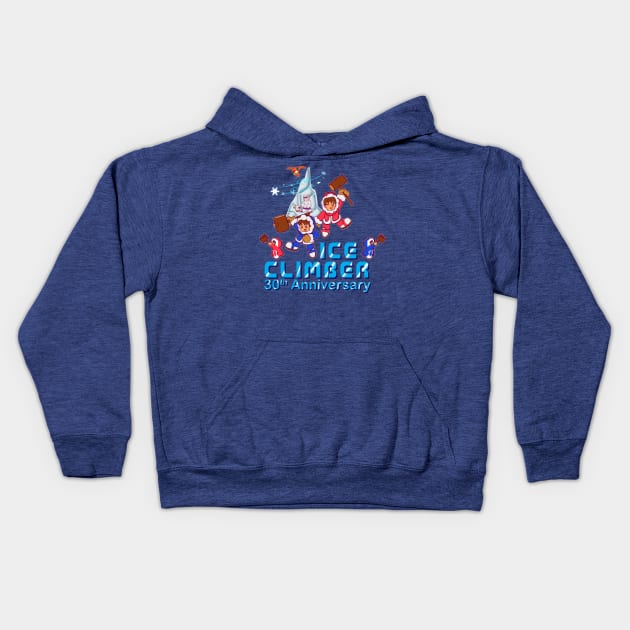 Ice Climber 30th Anniversary -Final Edit- Kids Hoodie by spdy4